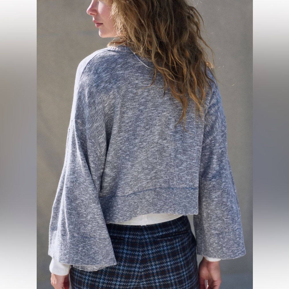 Free People Beach Dionne Sweater Top steel grey combo - Picture 3 of 5